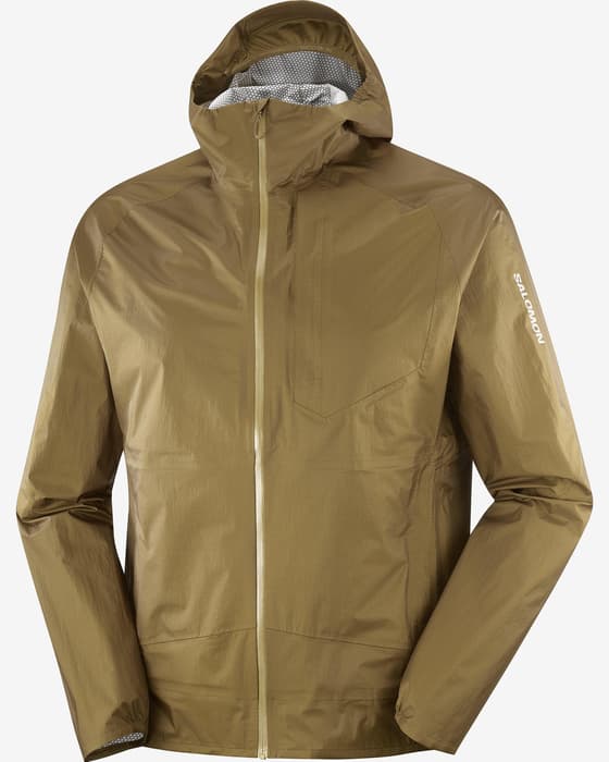 Chaqueta con capucha Salomon Bonatti Waterproof marrón bronce