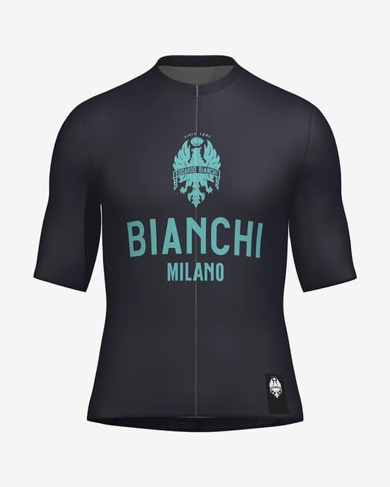 Maillot Santini Bianchi Milano Classic manches courtes gris foncé