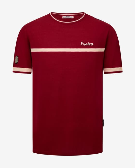 T-shirt Santini x Eroica manga curta vermelho granada