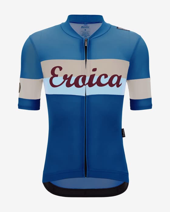 Maillot Santini x Eroica Quiete manches courtes bleu blanc