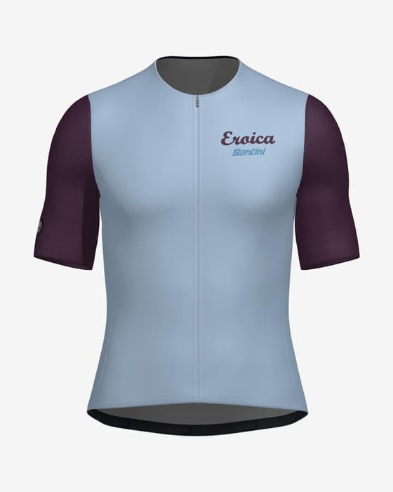 Maillot Santini x Eroica Borgo manches courtes bleu ciel