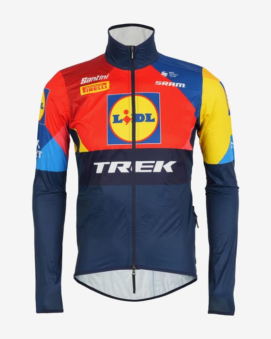 Lidl-Trek 2025 Rain Regenjacke blau rot gelb