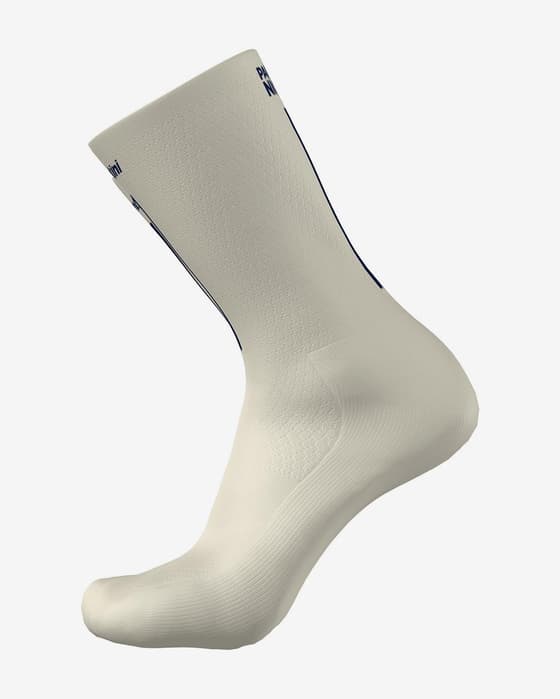 Calcetines Santini Paris-Nice 2025 blanco beige