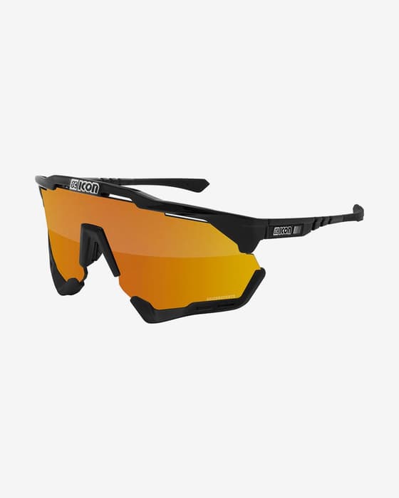 Gafas Scicon Aeroshade XL negro brillante con lente espejada SCN-PP bronce