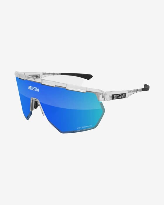 Lunettes Scicon Aerowing grises avec verres multi-miroirs bleus