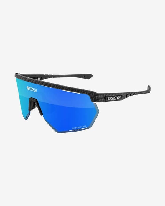 Gafas Scicon Aerowing negro carbono mate con lente espejada SCN-PP azul