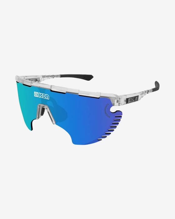 Óculos Scicon Aerowing Lamon transparente lente espelhada SCN-PP azul