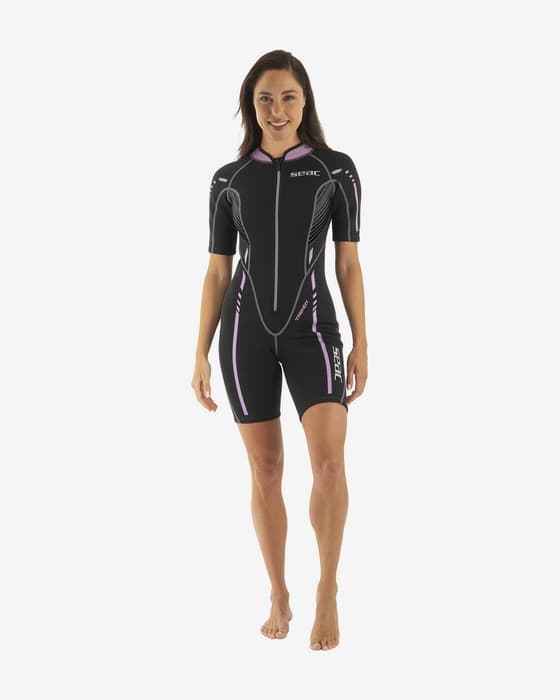 Fato de mergulho curto Seac Trendy 2,5 mm preto mulher