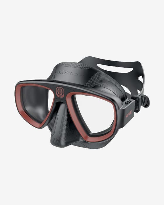 Máscara de buceo Seac Extreme 50 con lentes transparentes negro rojo
