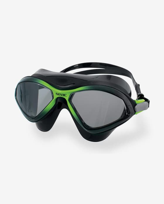 Gafas de natación Seac Diablo negro verde con lentes tintadas