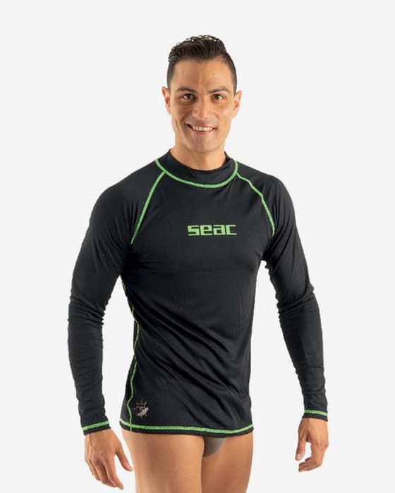 Camiseta Seac T-Sun manga larga negro verde