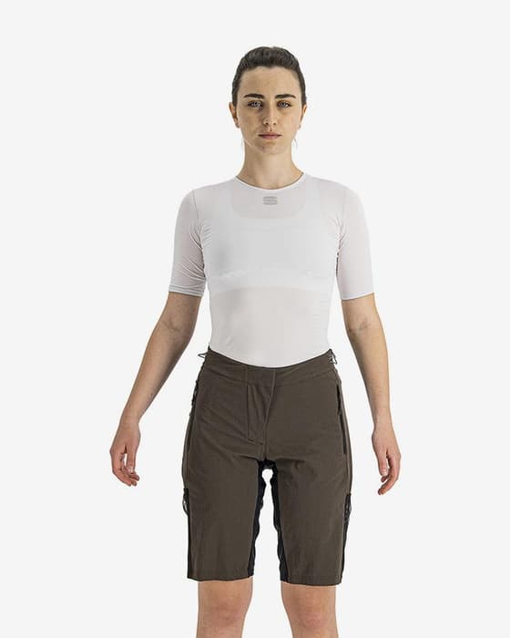 Short Sportful SuperGiara W sans coussinet marron foncé noir femme