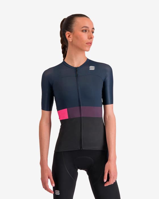 Maillot Sportful Snap manche courte noir bleu lilas femme