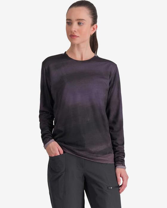 Camiseta Sportful Flow Giara manga larga negro lodo mujer