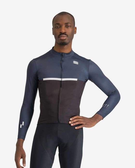 Maillot Sportful Pista Thermal manga larga azul oscuro negro