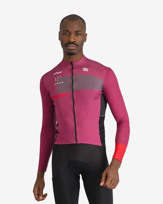 Maillot Sportful Breakout Supergiara manche longue rose vif noir