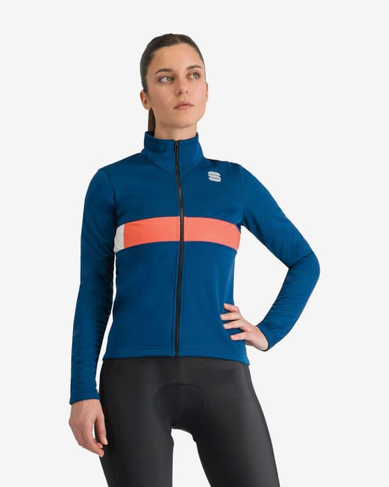 Chaqueta Sportful Neo 2 azul marino naranja mujer