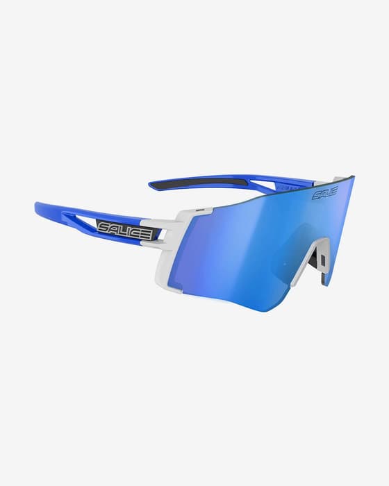 Gafas Salice 026 blanco con lente espejada RW azul