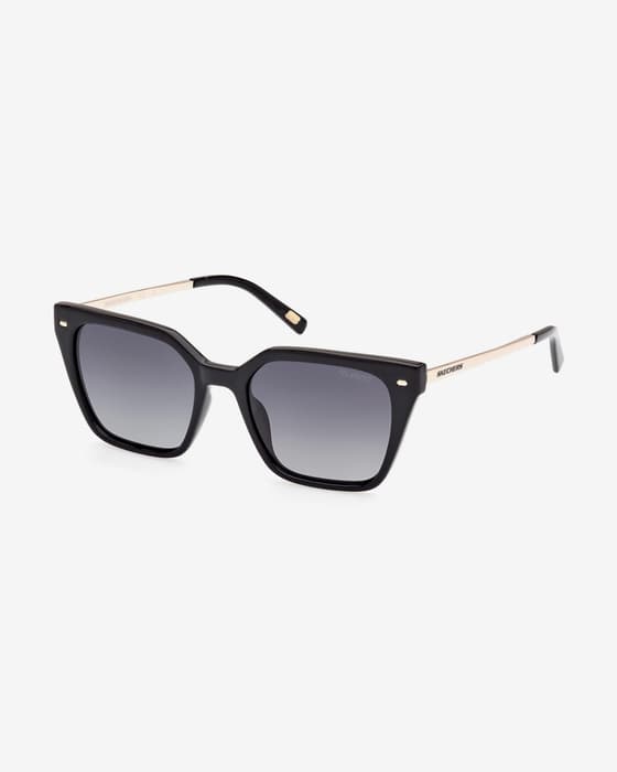 Gafas Skechers SE6217 negro oro con lentes polarizadas ahumadas mujer