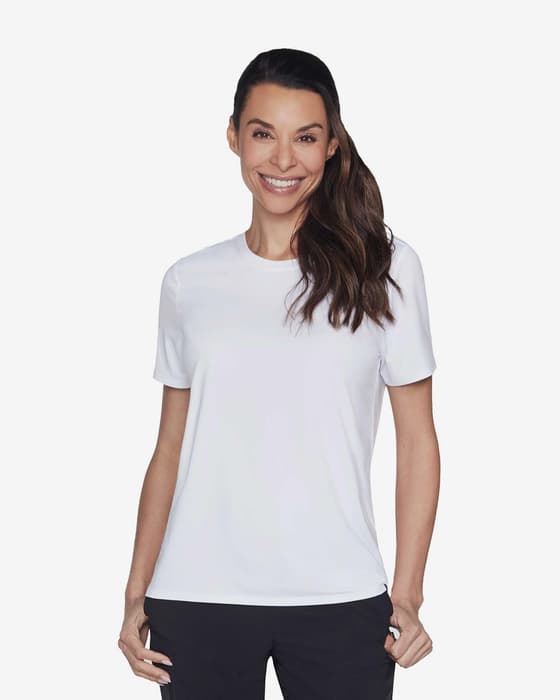 Camiseta Skechers GO Dri Swift manga corta blanco mujer