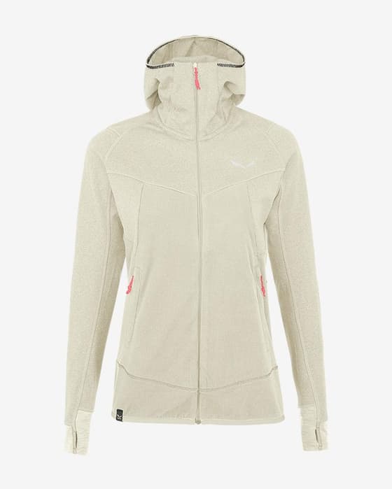Forro polar Salewa Puez Hybrid PL Hoodie beige mujer