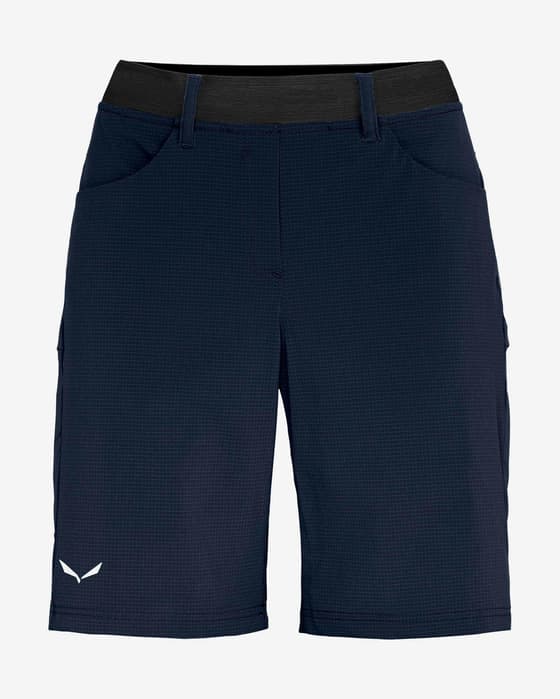Pantalón corto Salewa Puez 3 Durastretch azul oscuro logo blanco mujer