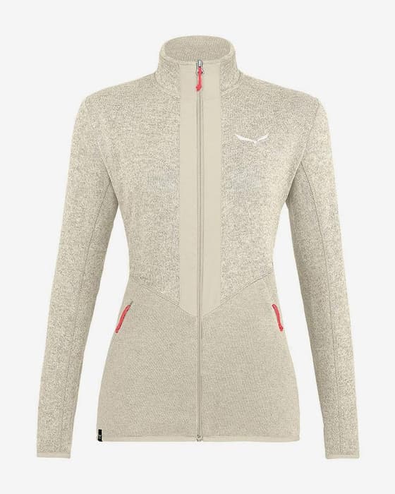 Forro polar Salewa Rocca 2 Polarlite Full Zip blanco mujer