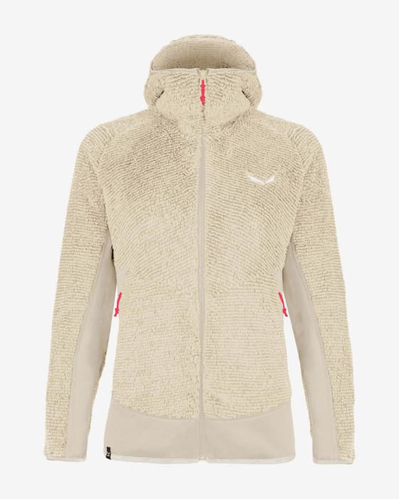 Forro polar con capucha Salewa Tognazza beige claro mujer