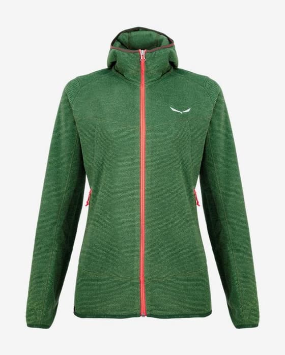 Forro polar con capucha Salewa Nuvolo verde mujer