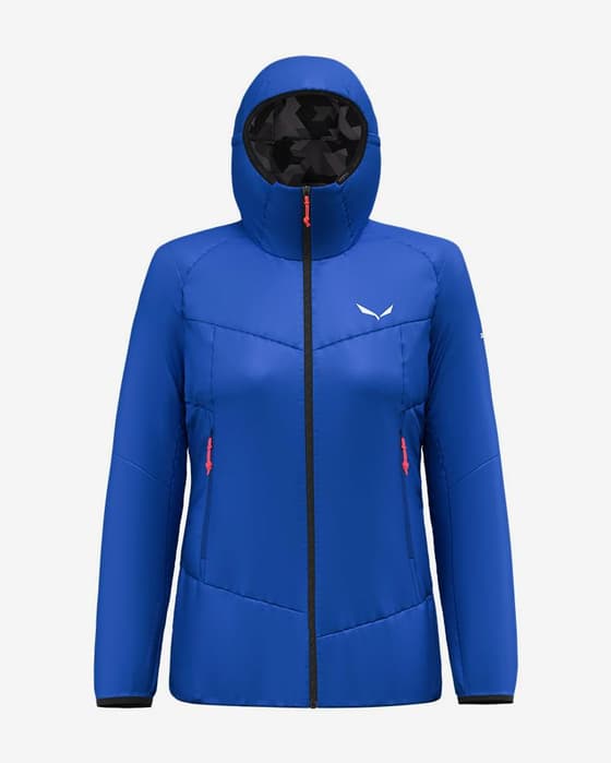Chaqueta con capucha Salewa Ortles Tirol Wool Responsive Stretch azul mujer