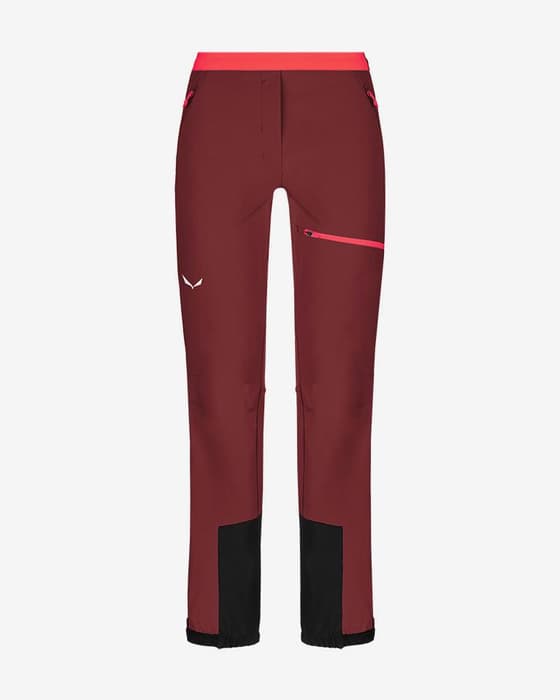 Pantalón largo Salewa Sella Light Durastretch rojo negro mujer