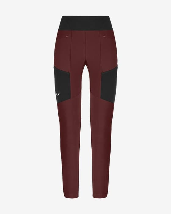 Malla larga Salewa Puez Durastretch rojo oscuro negro mujer