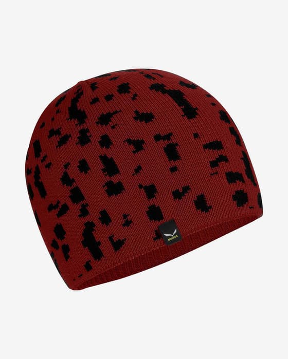 Gorro Salewa Merino rojo negro infantil