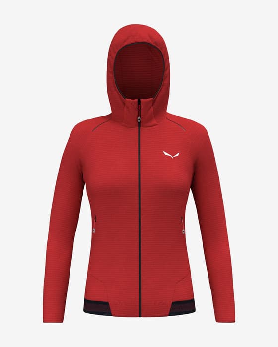 Forro polar con capucha Salewa Pedroc 2 Polarlite rojo mujer