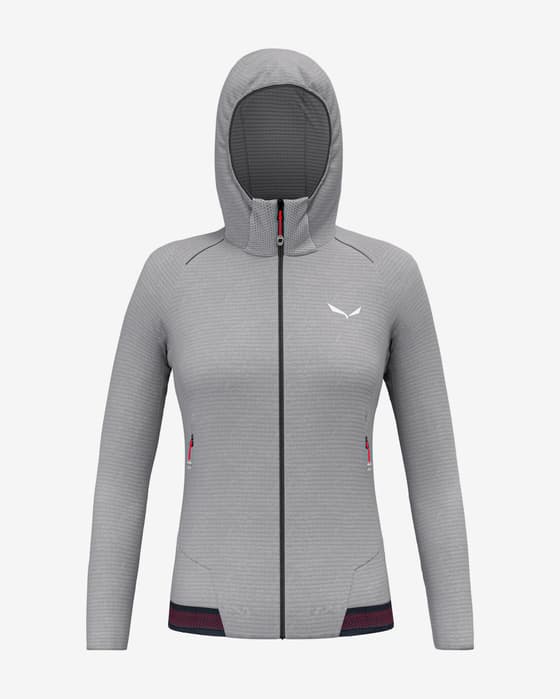 Forro polar con capucha Salewa Pedroc 2 Polarlite gris claro mujer