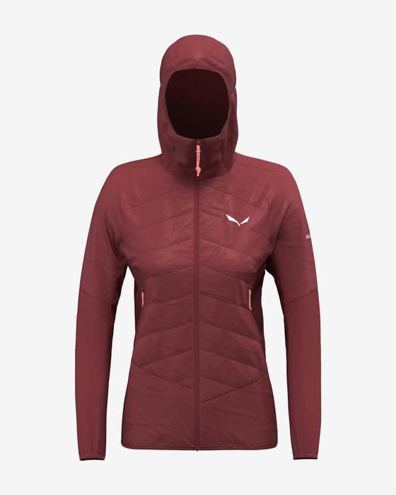 Chaqueta con capucha Salewa Ortles Tirol Wool rojo granate mujer