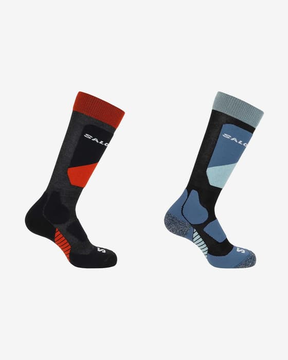 Calcetines Salomon S/Access 2-Pack gris oscuro rojo gris oscuro azul infantil