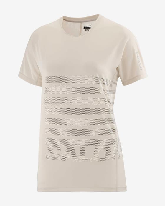 Camiseta Salomon Sense Aero GFX manga corta blanco pimienta mujer
