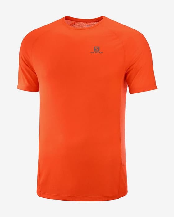 Camiseta Salomon Cross Rebel manga corta rojo anaranjado