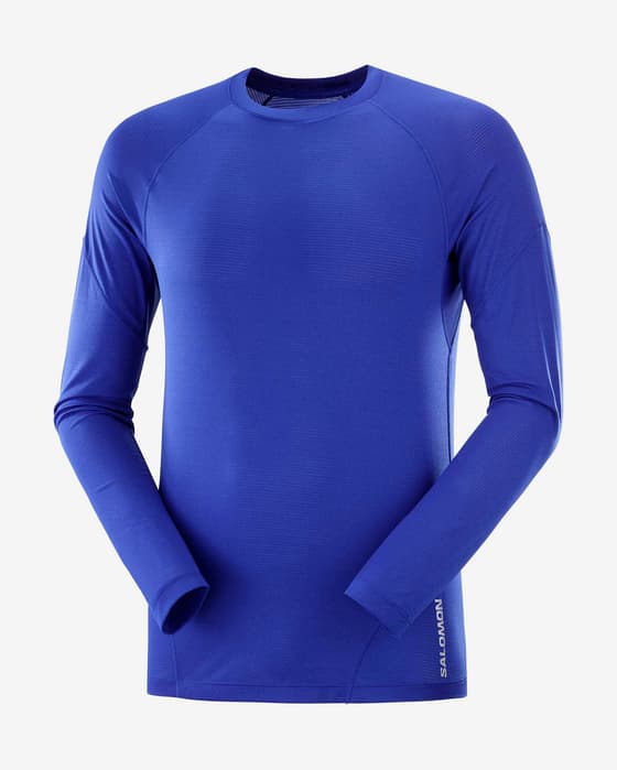 Camisola Salomon Cross Run manga comprida azul elétrico