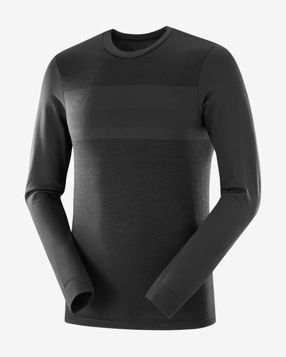 Camisola Salomon Essential Wool manga comprida preto