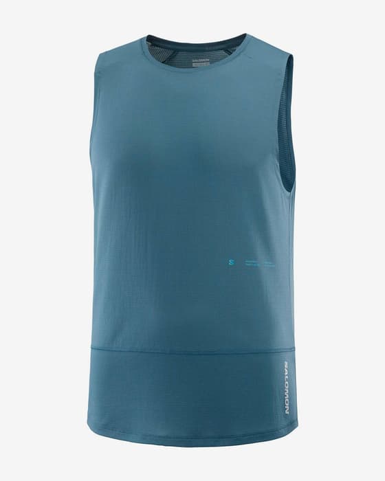 Camisola Salomon Cross Run sem mangas azul índigo