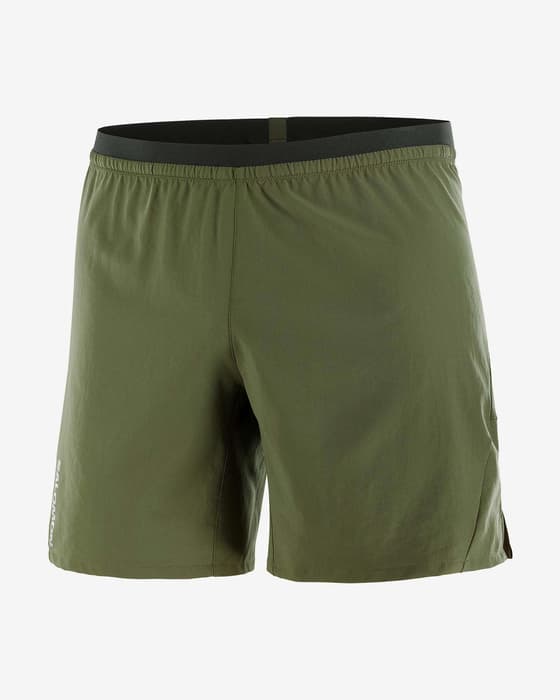 Pantalón corto Salomon Cross 7" No Lining verde oliva