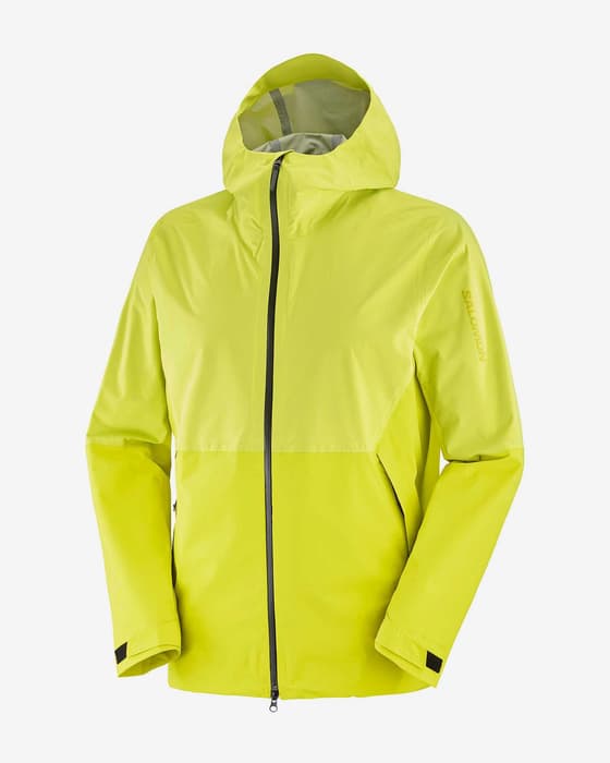 Chaqueta con capucha Salomon Outerpath 2.5L Waterproof amarillo citronela