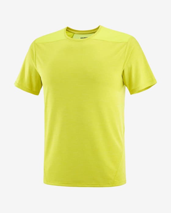 Camiseta Salomon Outline manga corta amarillo neón