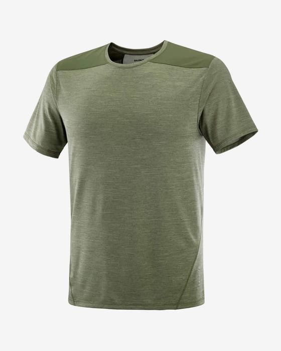 T-shirt Salomon Outline verde escuro