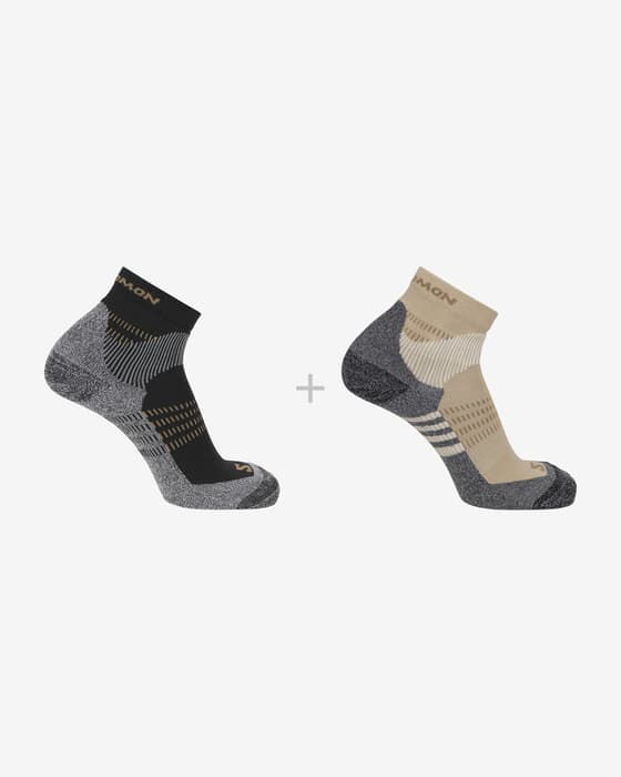 Salomon X Ultra Access Quarter Socks 2-Pack black brown sand