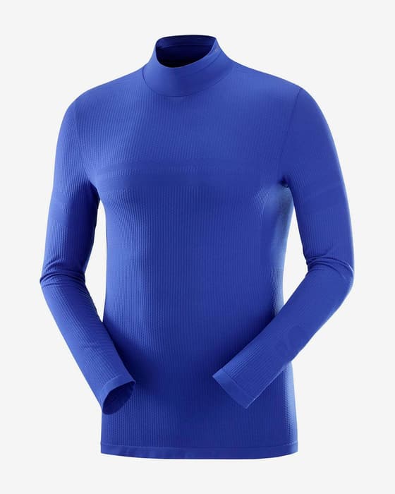 Camiseta interior Salomon Essential Warm manga larga azul eléctrico