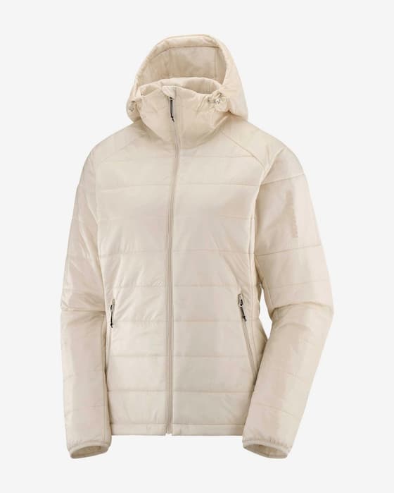 Chaqueta con capucha Salomon Outline blanco crema mujer