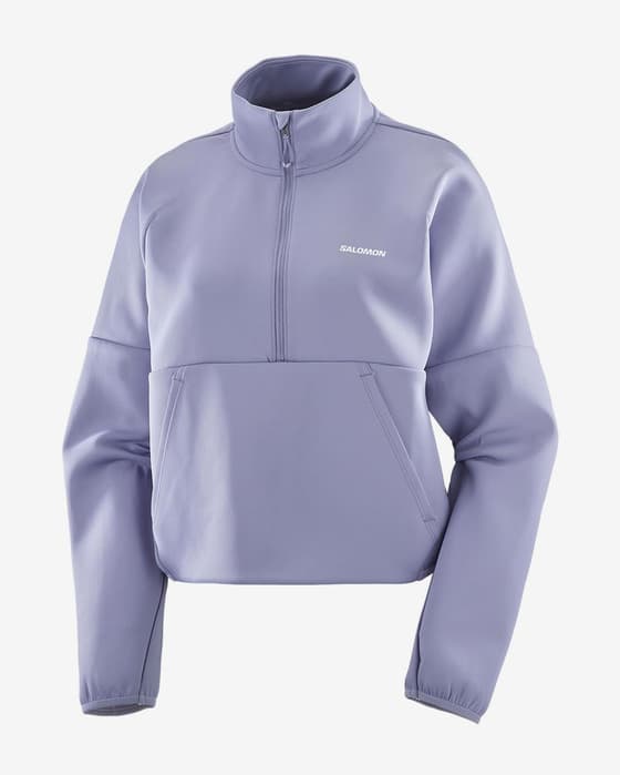 Sudadera Salomon SHKout Half Zip Crop violeta mujer